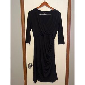 Garnet Hill V-Neck 3/4 Sleeve Lined MIDI DressSize Small